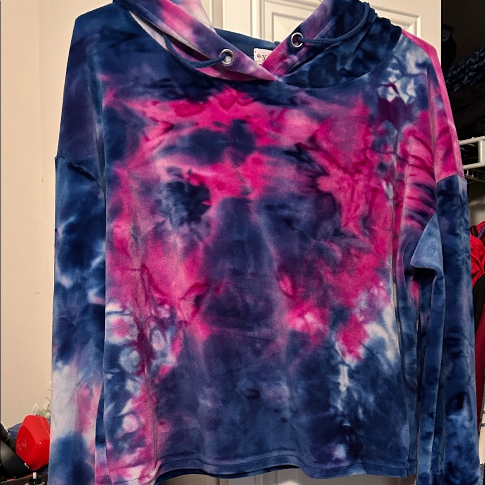 Eye Candy Pink and Blue Tie-Dye Hoodie